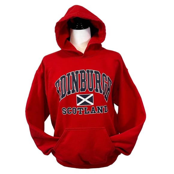 Unisex Edinburgh Scotland Red Hoodie - Size M - Picture 1 of 6